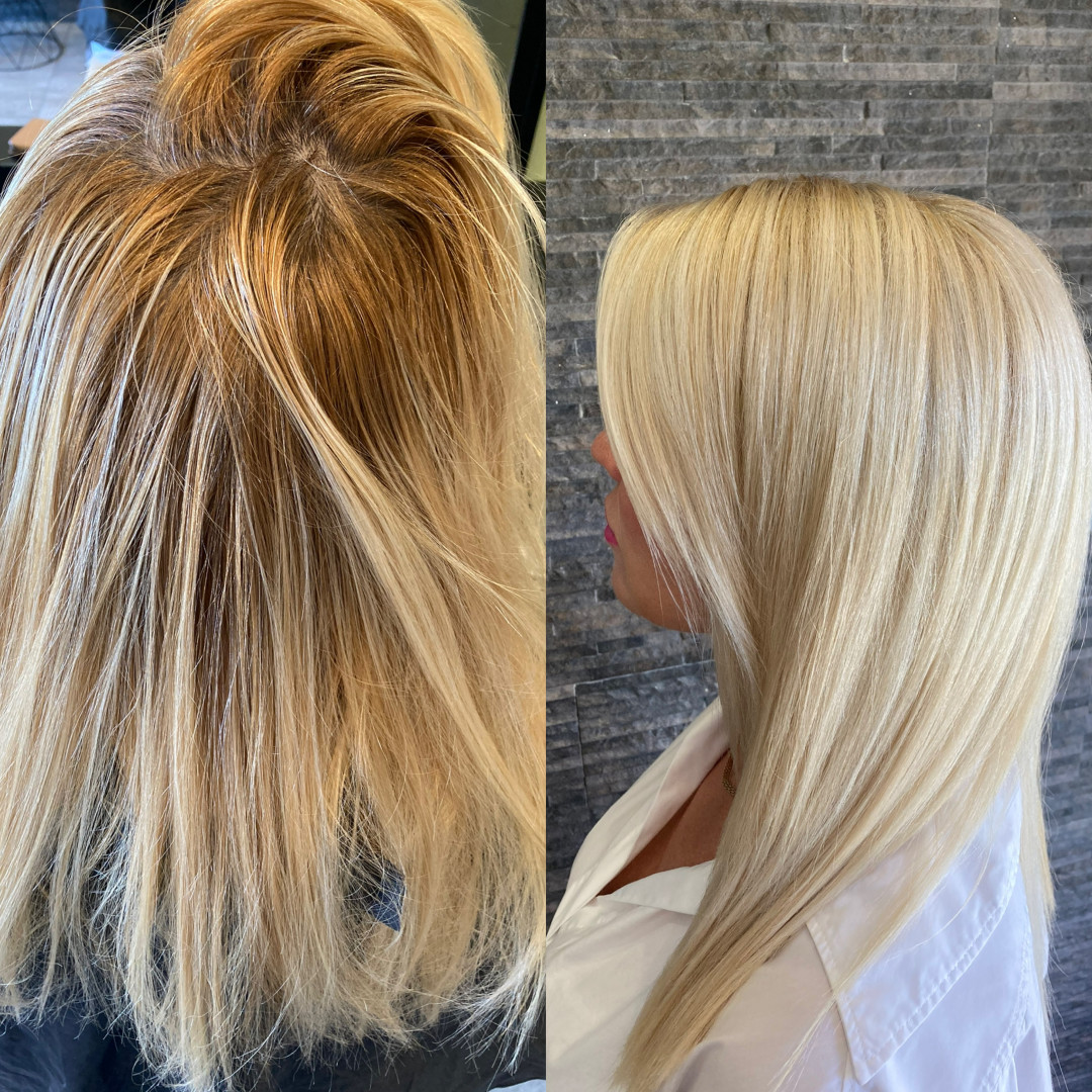 Timea #crikvenica Pramenovi Pramenovi na foliju + šišanje + fen frizura - duga kosa