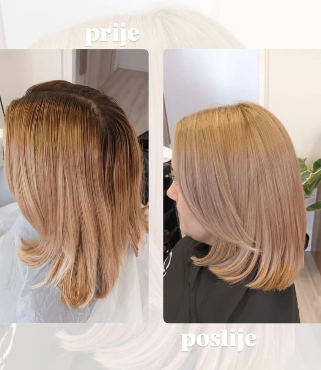 Prestige by Jasmina Žugec #varazdin Pramenovi Balayage + preljev + šišanje + fen frizura - poluduga kosa