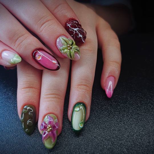 TINA NAIL ART STUDIO #velika-gorica Ukrašavanje noktiju Level MEDIUM nail dizajn - full set