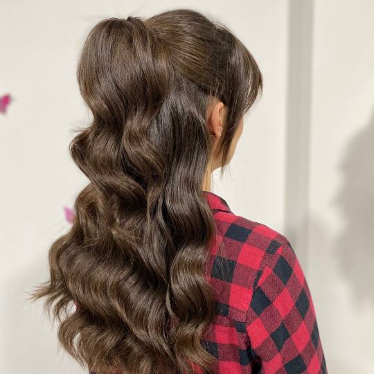 Studio Lara #velika-gorica Svečane i frizure za svadbu Svečana frizura polukopčana - duga kosa