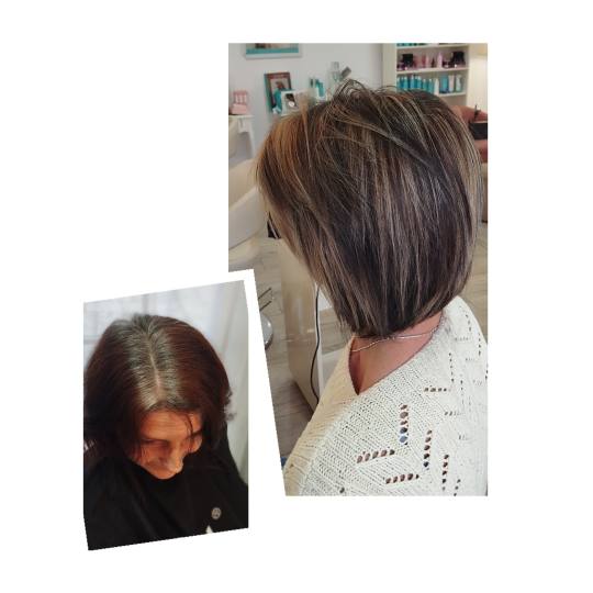 Hairlookboutique #zagreb Bojanje kose Bojanje cijele dužine + pramenovi na foliju - poluduga kosa