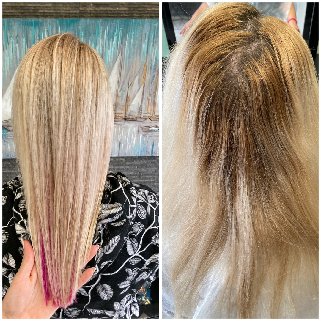 Timea #crikvenica Pramenovi Pramenovi na foliju + fen frizura - duga kosa