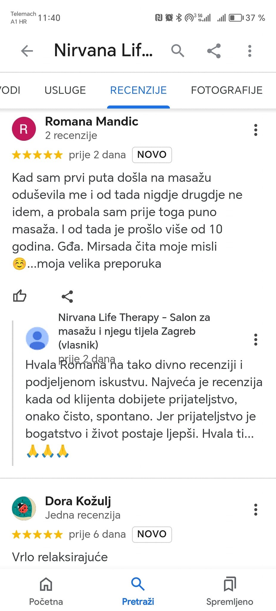 Masaža leđa + nogu - Nirvana Life Therapy, Zagreb Masaža leđa Masaža Masaža leđa, Zagreb, Gornja Dubrava