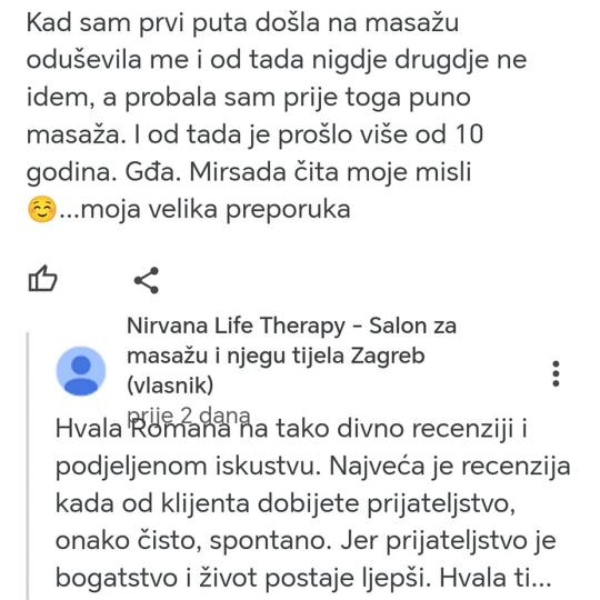 Nirvana Life Therapy #zagreb Masaža leđa Masaža leđa + nogu