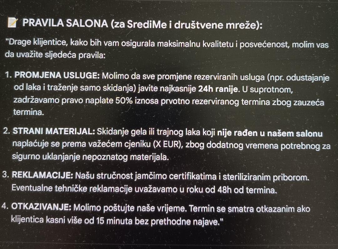 Charbel beauty #zadar Gel lak Skidanje trajnog laka + manikura+trajni lak za dame