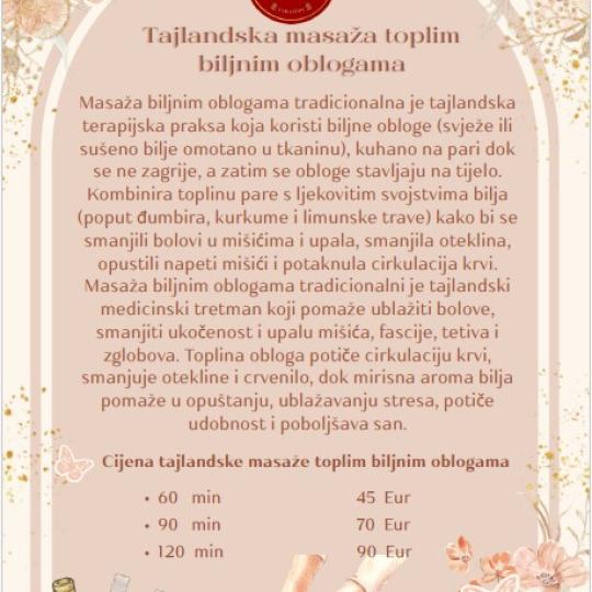 Cattleya #varazdin Masaža biljnim jastučićima Originalna tajlandska masaža toplim biljnim obloga