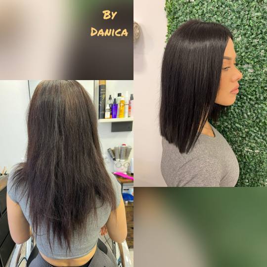 Jo #split Bojanje kose Bojanje cijele dužine + feniranje - kosa srednje dužine Bojanje +šišanje