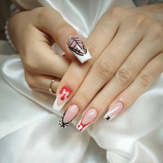 Luna Beauty studio #zagreb Manikura Nadogradnja noktiju gelom+ Nail art,french vel.L,XL