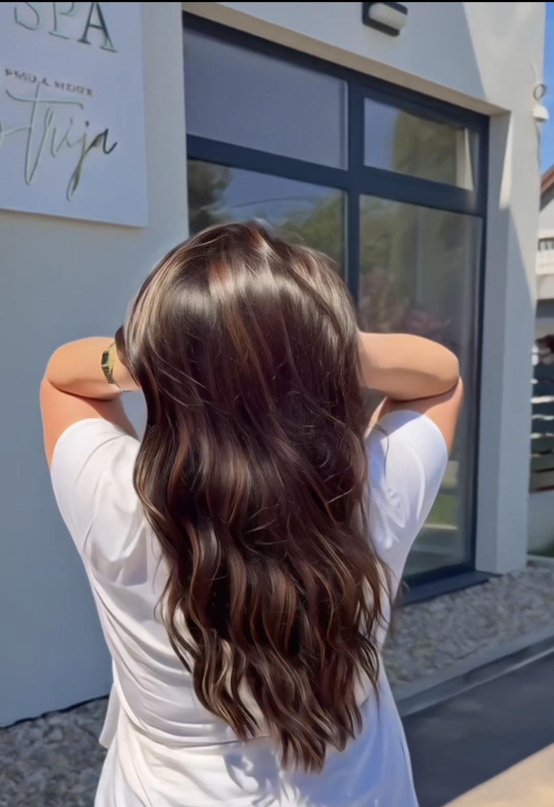 SABRINA STRIJA BEAUTY & SPA #zagreb Ombre, sombre, balayage Balayage + preljev + fen frizura - ekstra duga kosa