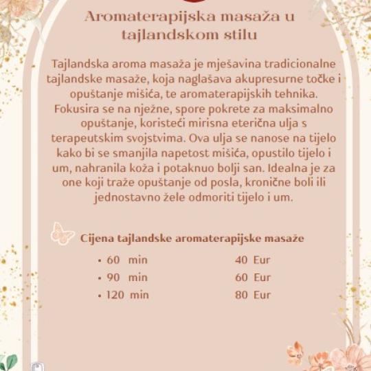 Cattleya #varazdin Tajlandska masaža Relaksirajuća tajlandska uljna aroma masaža - 60 minuta