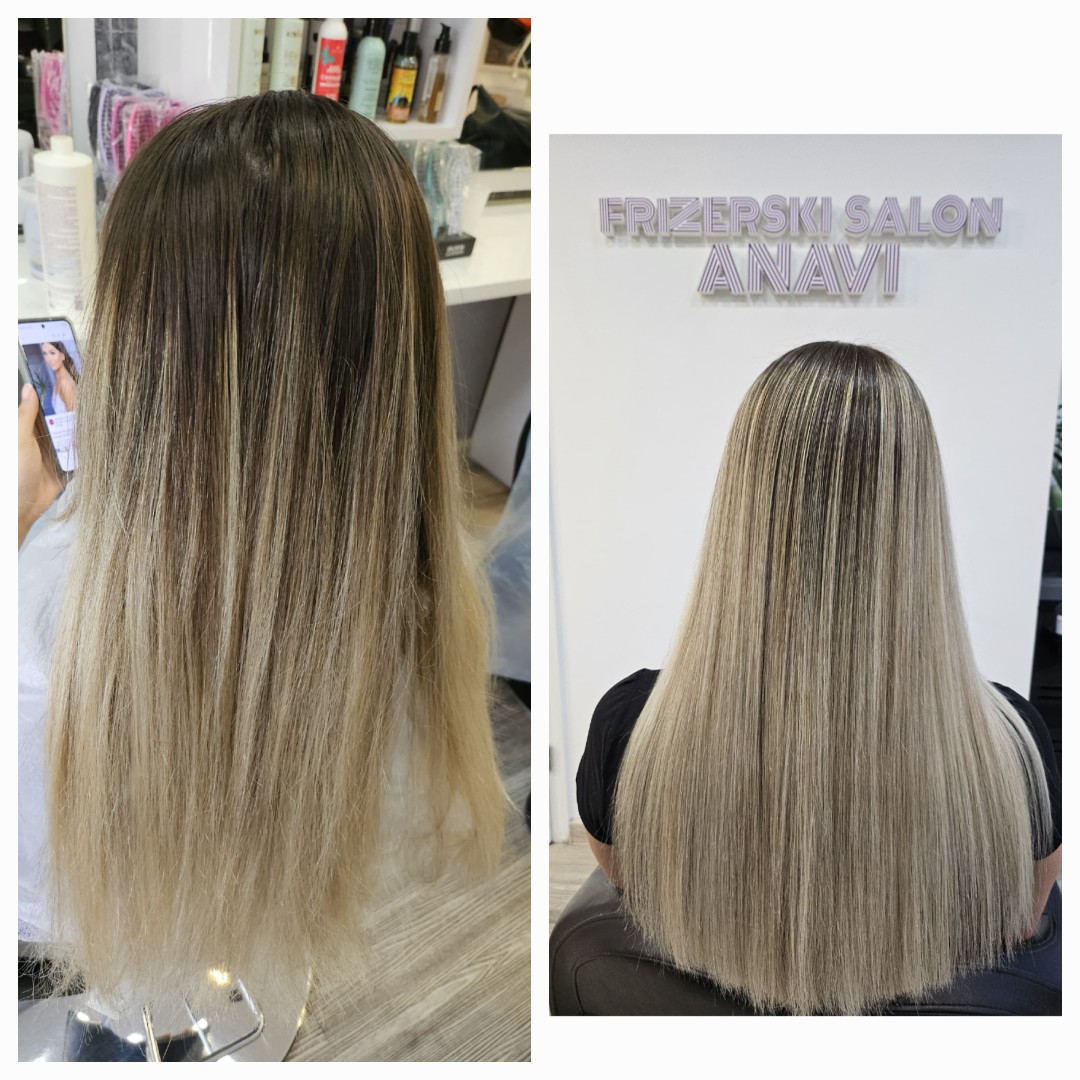 Anavi #zagreb Pramenovi Pramenovi na foliju + šišanje + frizura 2 - duga kosa