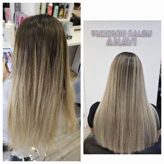 Anavi #zagreb Pramenovi Pramenovi na foliju + šišanje + frizura 2 - duga kosa