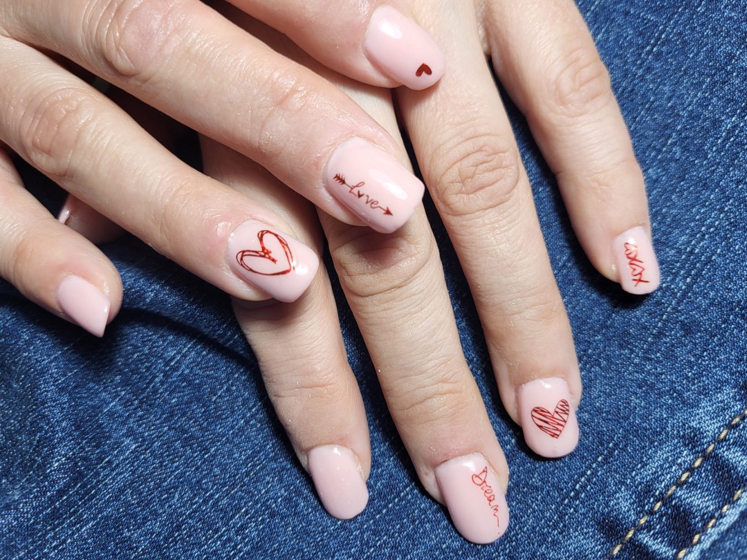 Luna Beauty studio #zagreb Manikura Nadogradnja noktiju gelom+Nail art,French/S,M