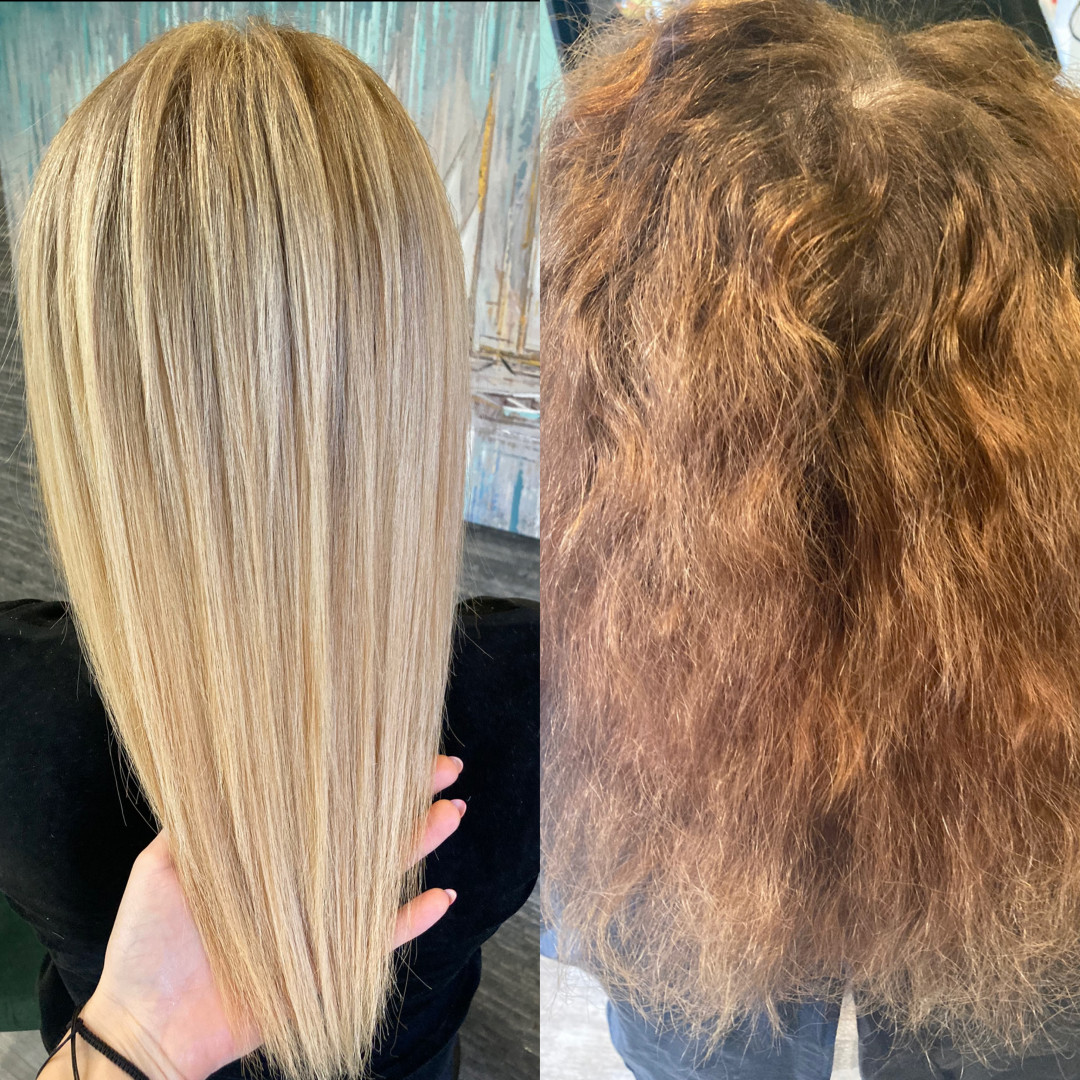 Timea #crikvenica Pramenovi Pramenovi na foliju + šišanje + fen frizura - duga kosa