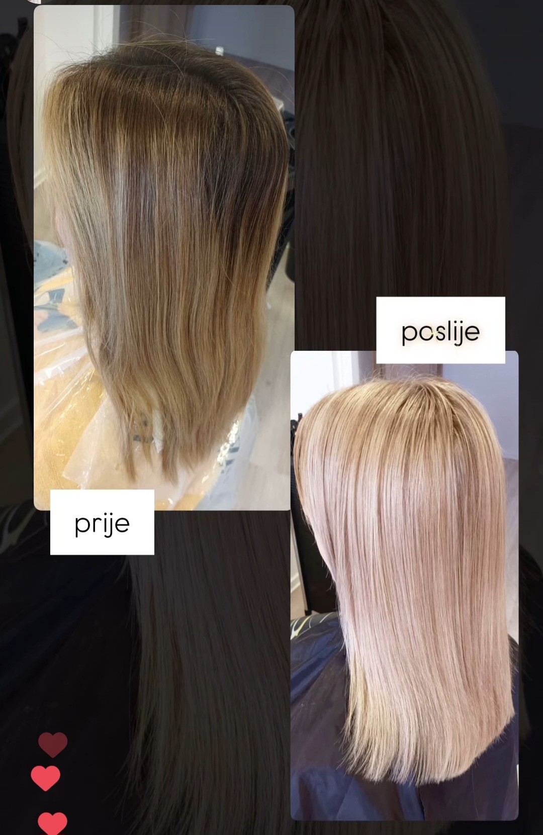 Prestige by Jasmina Žugec #varazdin Pramenovi Balayage + preljev + šišanje + fen frizura - poluduga kosa
