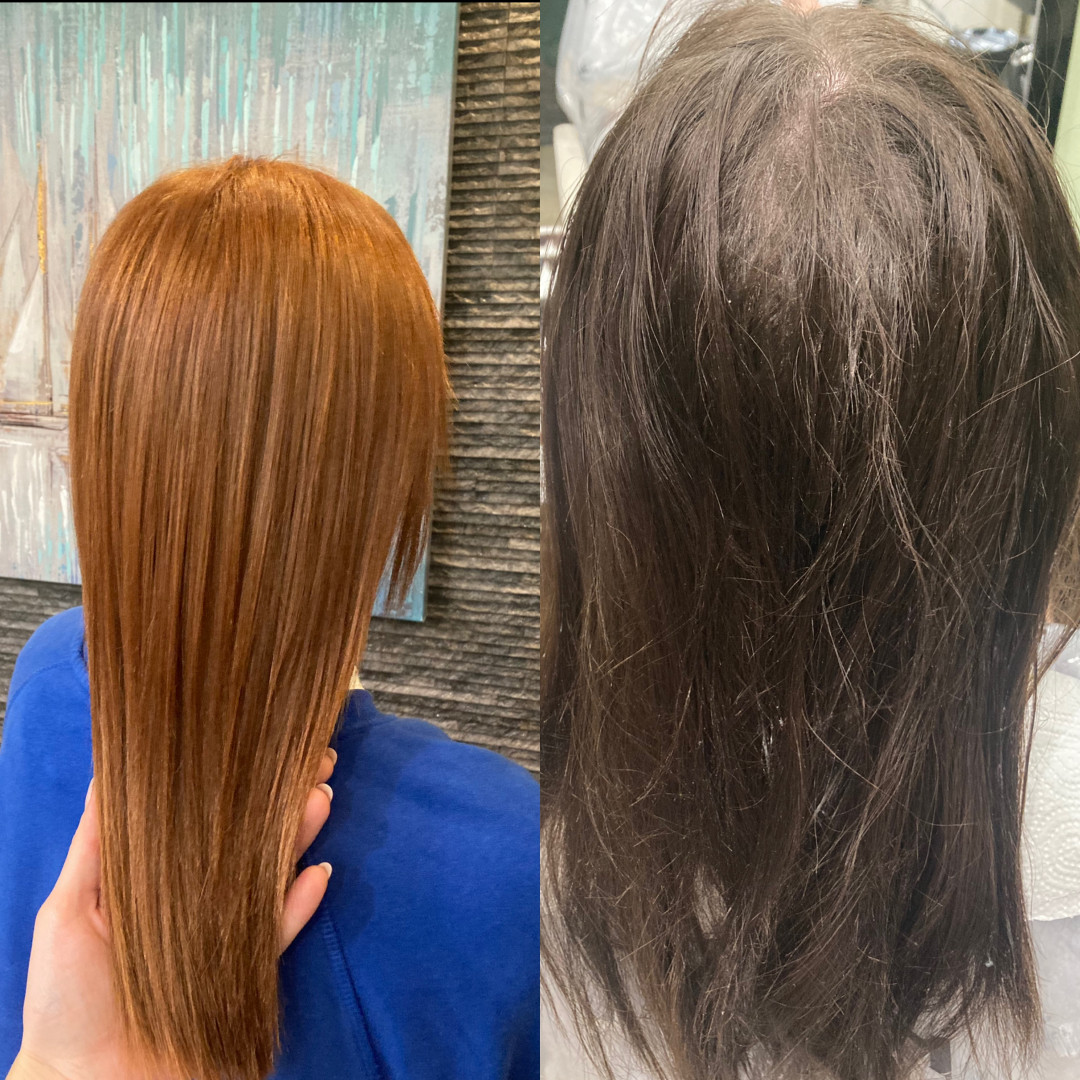 Timea #crikvenica Bojanje kose Skidanje boje + bojanje + fen frizura - poluduga kosa