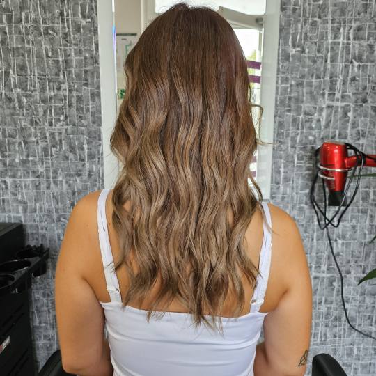 Anavi #zagreb Pramenovi Balayage + šišanje + frizura 2 - duga kosa Pramenovi +valovi na cetku