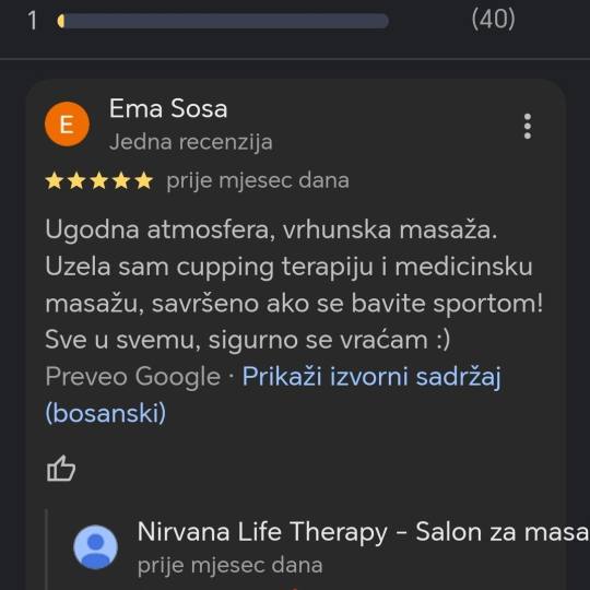 Nirvana Life Therapy #zagreb Masaža leđa Parcijalna masaža - leđa / noge