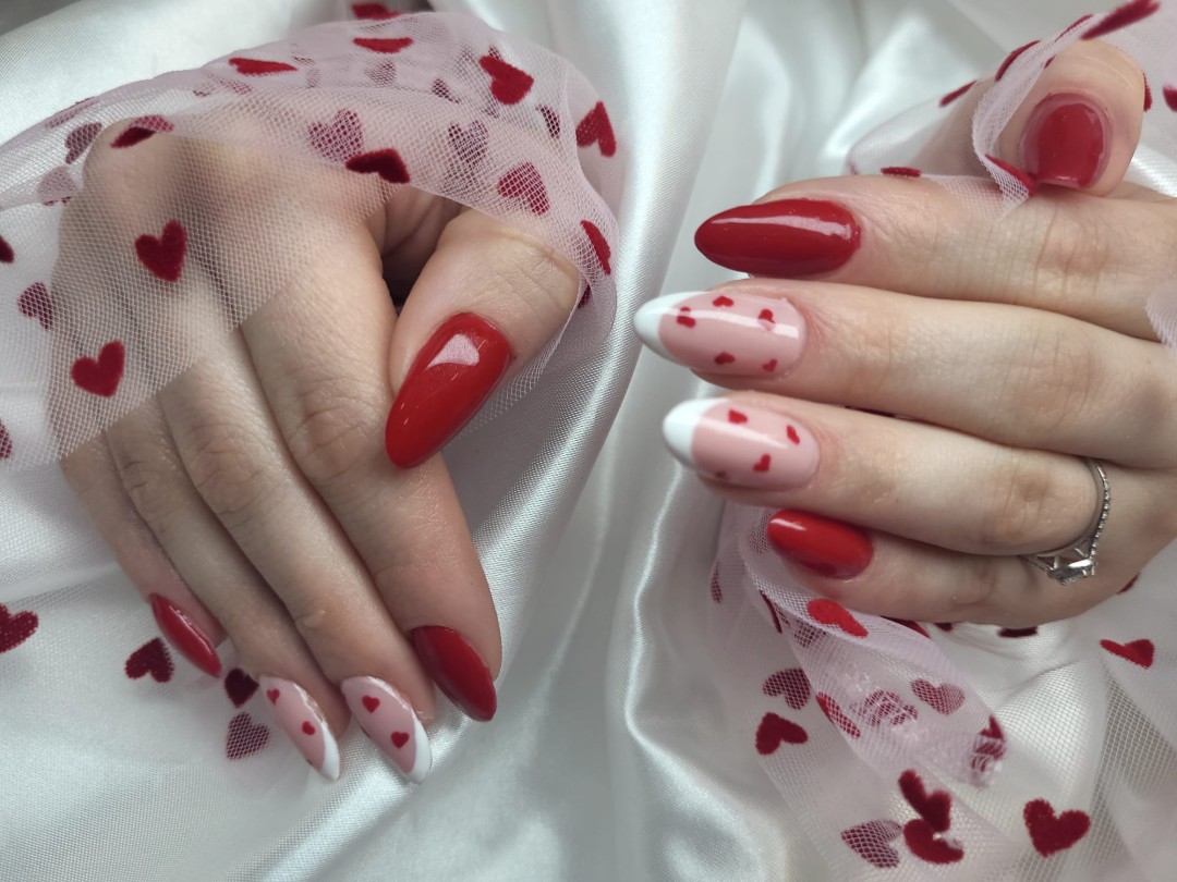 Luna Beauty studio #zagreb Manikura Nadogradnja noktiju gelom+ Nail art,french vel.L,XL