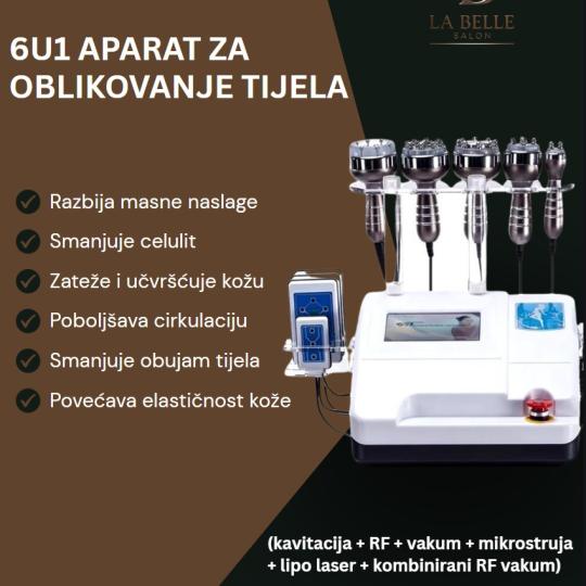 La Belle #zagreb Kavitacija
12 polarnaRF
Vakum sa bipolarnom RF
Bio stimulacija
Lipo laser