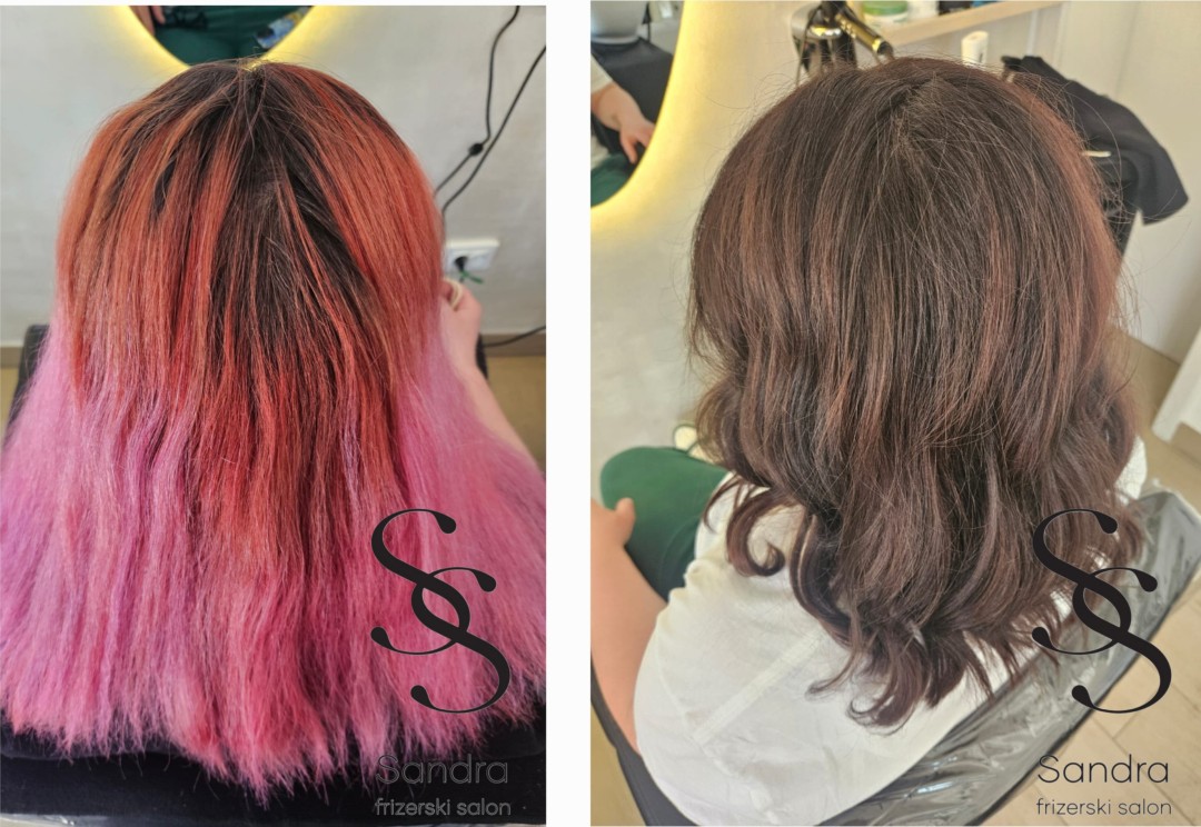 Sandra #zagreb Bojanje kose Bojanje cijele dužine - kosa srednje dužine