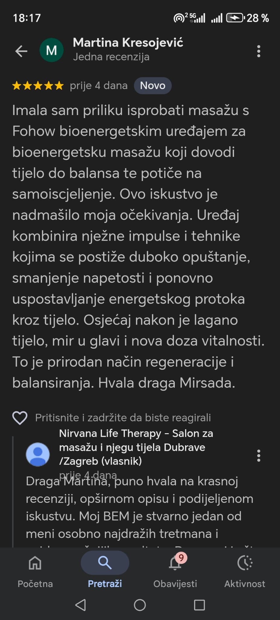 Nirvana Life Therapy #zagreb Terapeutska masaža FOHOW Bioenergetska masaža (BEM)