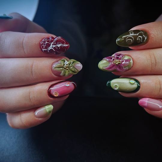 TINA NAIL ART STUDIO #velika-gorica Ukrašavanje noktiju Level MEDIUM nail dizajn - full set