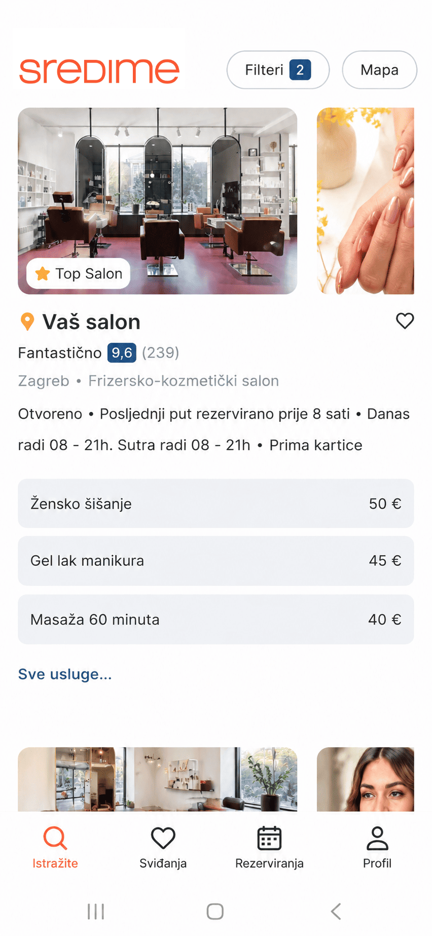 SrediMe Book klijentska aplikacija za rezerviranje termina